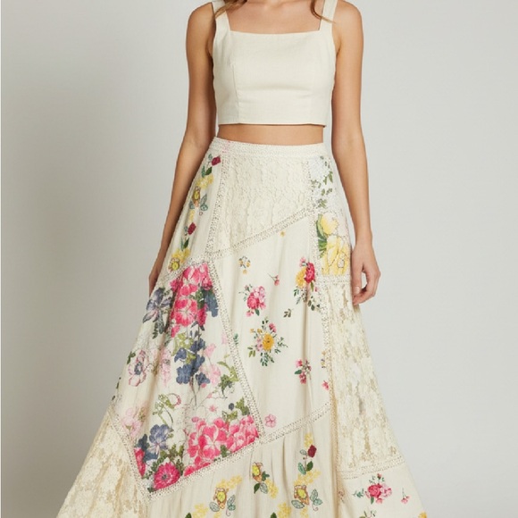 Reba Dresses & Skirts - Reba Cream Floral Maxi Skirt